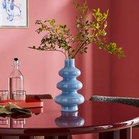 Elements Abstract Blue Glass Vase