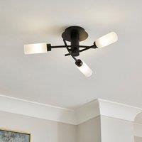 Roz Ribbed 3 Light Semi Flush Ceiling Light