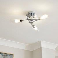 Roz Ribbed 3 Light Semi Flush Ceiling Light