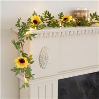 Artificial Sunflower 20 LED Lit Garland