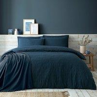 Aria Seersucker 100% Cotton Duvet Cover & Pillowcase Set