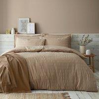 Aria Seersucker 100% Cotton Duvet Cover & Pillowcase Set
