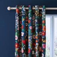 Midnight Garden Blackout Eyelet Curtains