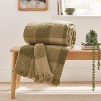 Cabin Check Faux Mohair Throw Blanket 235cm x 235cm