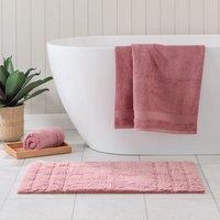 Luxury Cotton Textured Stripe Bath Mat