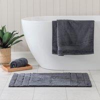 Luxury Cotton Textured Stripe Bath Mat