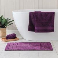 Luxury Cotton Textured Stripe Bath Mat