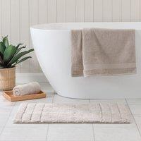 Luxury Cotton Textured Stripe Bath Mat