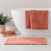 Luxury Cotton Textured Stripe Bath Mat