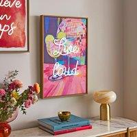 Live Loud Light Up Neon Framed Print