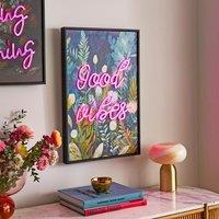Good Vibes Light Up Neon Framed Print