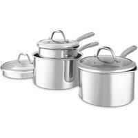 Good Food Tri Ply 3 Piece Saucepan Set