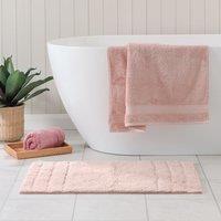 Luxury Cotton Textured Stripe Bath Mat