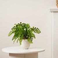 Artificial Fern in Speckled Ceramic Plant Pot