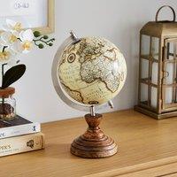 Vintage Style Globe with Mango Wood Base
