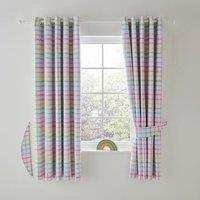 Rainbow Check Blackout Eyelet Curtains