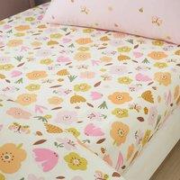 Pack of 2 Butterfly Floral 100% Cotton Fitted Bed Sheets