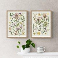 Set of 2 Pressed Flowers Framed Prints