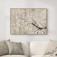 Silver Apple Blooms Framed Canvas