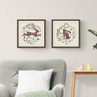Set of 2 Bunny Folklore Framed Prints