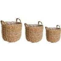 Set of 3 Tenno Seagrass & Reed Plant Pots