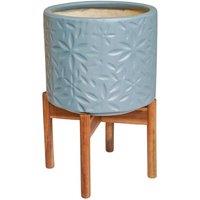 Aspen Flower Ceramic Plant Pot with Stand