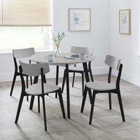 Return - Casa 4 Seater Round Dining Table, Grey and Black