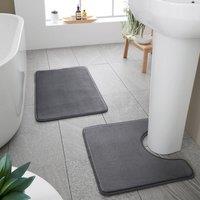 Catherine Lansfield Anti Bacterial Memory Foam Bath Mat and Pedestal Mat