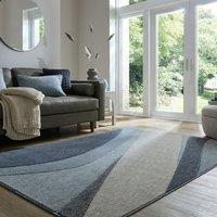 Wave Abstract Carved Rug