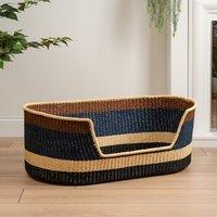 Navy and Brown Stripe Woven Pet Bed
