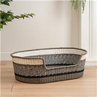 Grey Stripe Woven Pet Bed