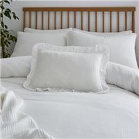 Cotton Muslin Frilled Cushion Cover
