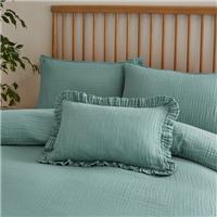 Cotton Muslin Frilled Cushion Cover