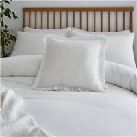 Cotton Muslin Frilled Cushion Cover
