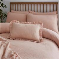 Cotton Muslin Frilled Cushion Cover