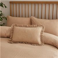 Cotton Muslin Frilled Cushion Cover