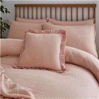 Cotton Muslin Frilled Cushion Cover