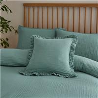 Cotton Muslin Frilled Cushion Cover