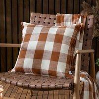 Yard Chesil Check Outdoor Cotton Square Cushion Cover