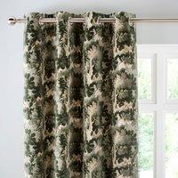Velvet Trees Eyelet Curtains