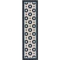Daisy Tile Patterned Geometric Stair Runner