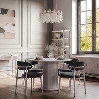 Indus Valley Cleo Round 4 Seater Dining Table with 4 Cleo Dining Chairs