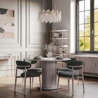 Indus Valley Cleo Round 4 Seater Dining Table with 4 Cleo Dining Chairs