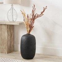 Tall Black Fibrestone Decorative Vase