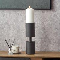 Matt Black Pillar Candle Holder