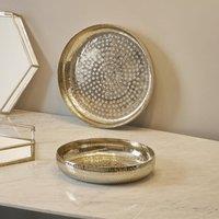 Set of 2 Gold Hammered Metal Bowls