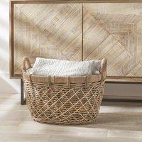 Rattan Oval Handled Laundry Basket