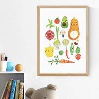 East End Prints Happy Veggies Print