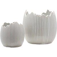 Eggs-traordinary Gift Co. Set of 2 Ceramic Egg Shell Plant Pots