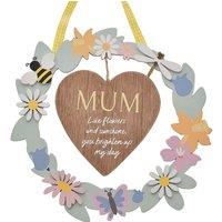 The Cottage Garden Mum Hanging Wreath Plaque